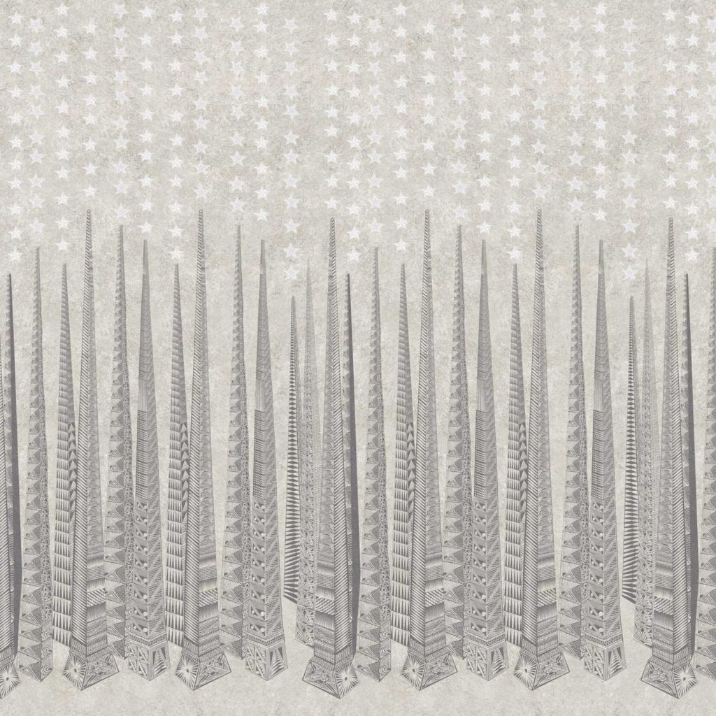 himalaya, stars, wallpaper, beige, grey, panel, pattern, motifs, house, deco, mountain, house, deco, cushions , curtains, upholstery, interior design