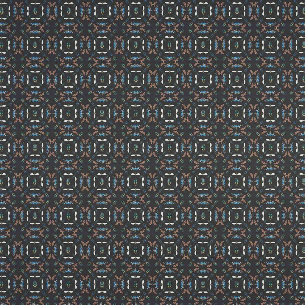 onyx bugs repeats pattern kaleidoscope wallpaper mat blue orange