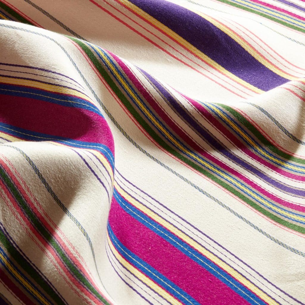 woven, stripes, bright, colourful, Syrian, silk, scarf, purple, pink, blue, yellow, Boreale, Syrian textile, tradition , travel, Silk Road, woven, satin weave, deep hues, dyed, Vertical, Como, lustrous sheen, ancient, interior design,textiles, craftmanship,house, deco, curtains, cushions, upholstery